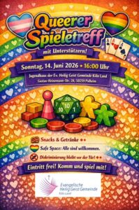 Mehr über den Artikel erfahren Queerer Spieletreff mit Unterstützern
