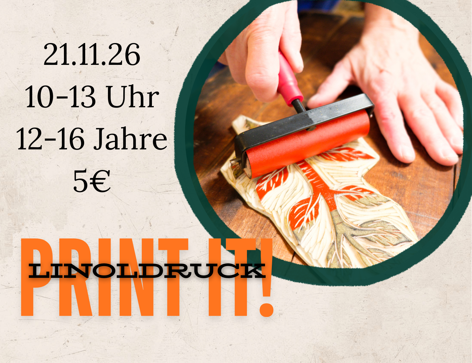 Mehr über den Artikel erfahren Print it – Linoldruck am 21.11.