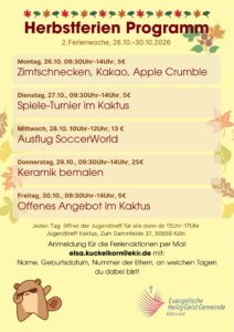 Mehr über den Artikel erfahren Herbstferienaktion im Kaktus für Jugendliche zwischen 10 – 15 Jahren